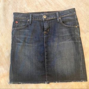 Hudson Distressed Denim Mini Skirt
